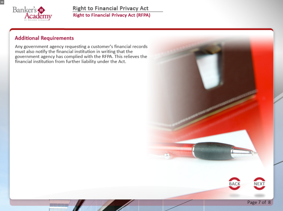 Right to Financial Privacy Act - eBSI Export Academy