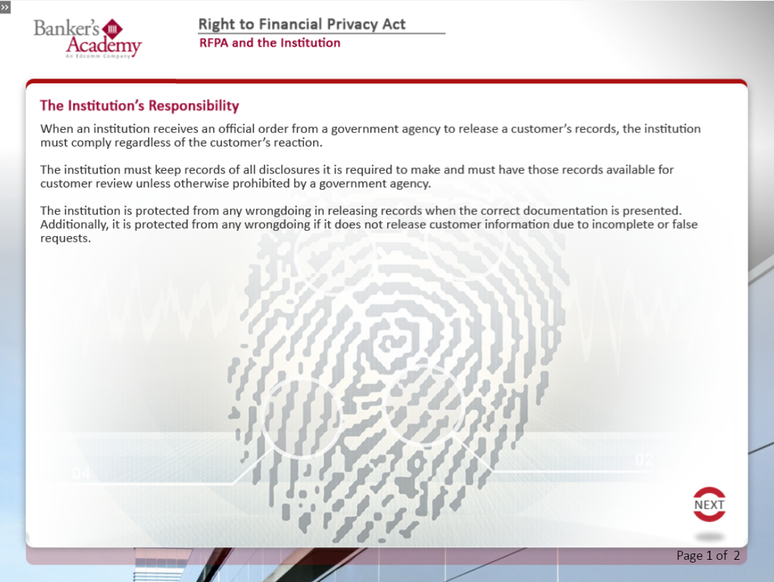 Right to Financial Privacy Act - eBSI Export Academy