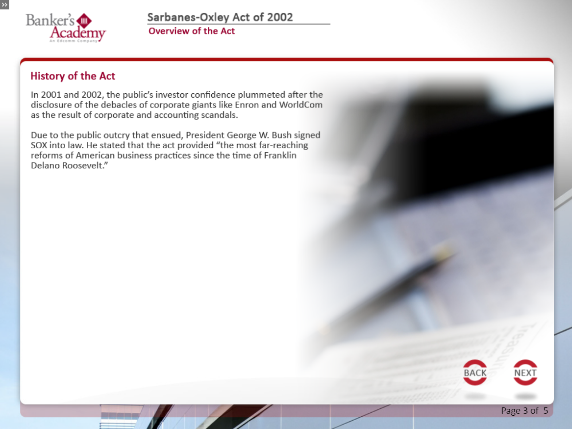 Sarbanes-Oxley Act - eBSI Export Academy