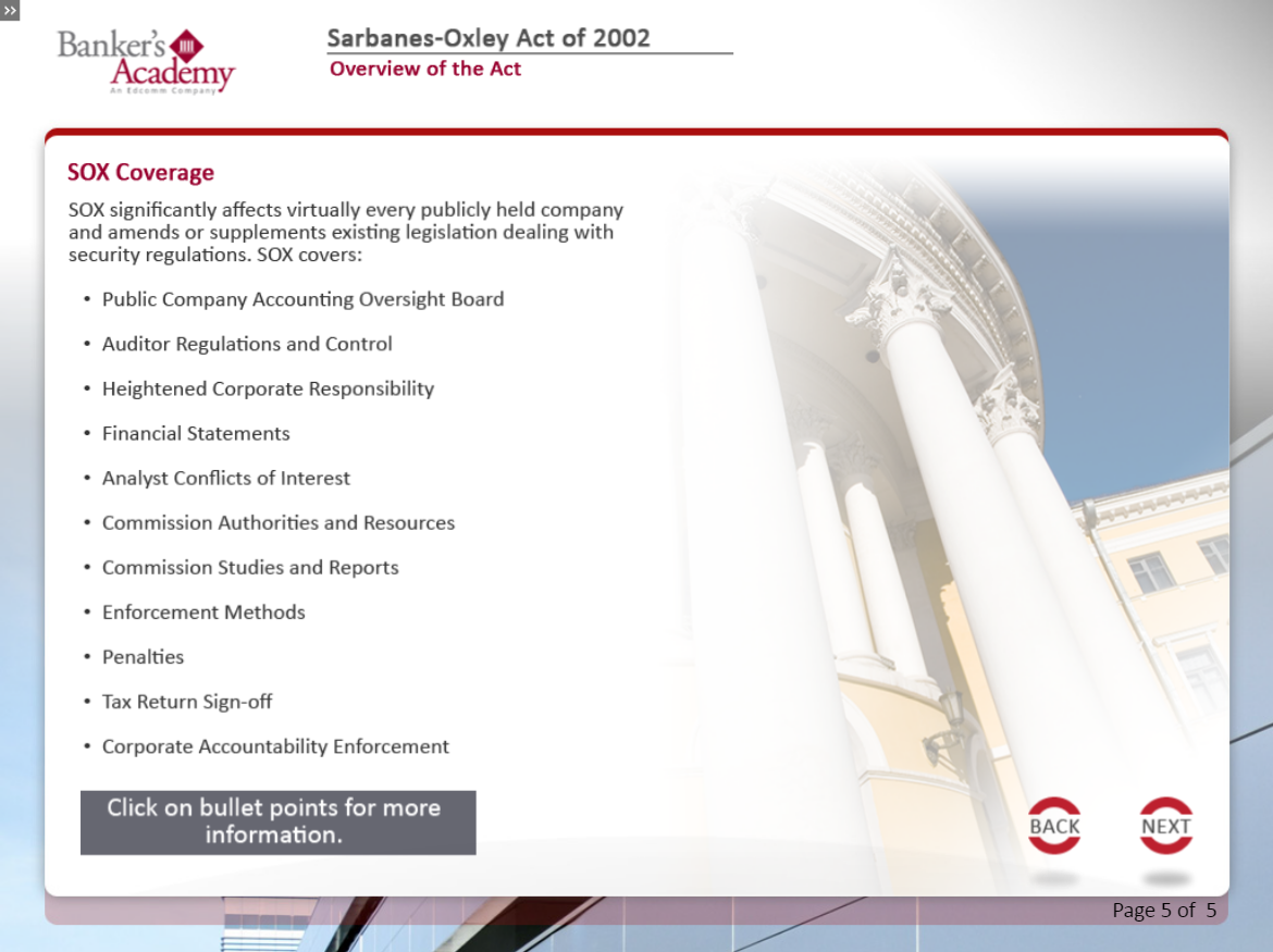 Sarbanes-Oxley Act - eBSI Export Academy