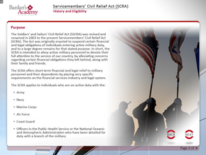 Service-members Civil Relief Act (SCRA) - eBSI Export Academy