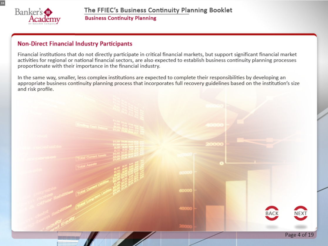 FFIEC's Business Continuity Planning Booklet - eBSI Export Academy