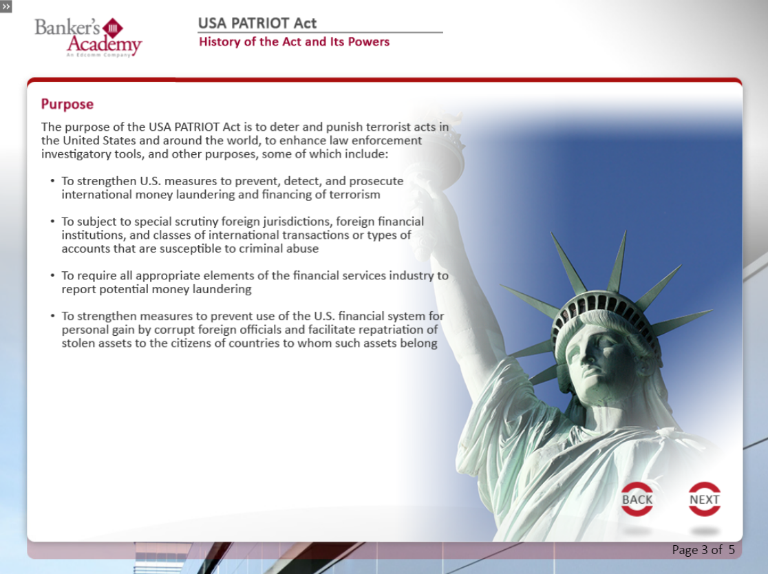 USA PATRIOT Act - eBSI Export Academy