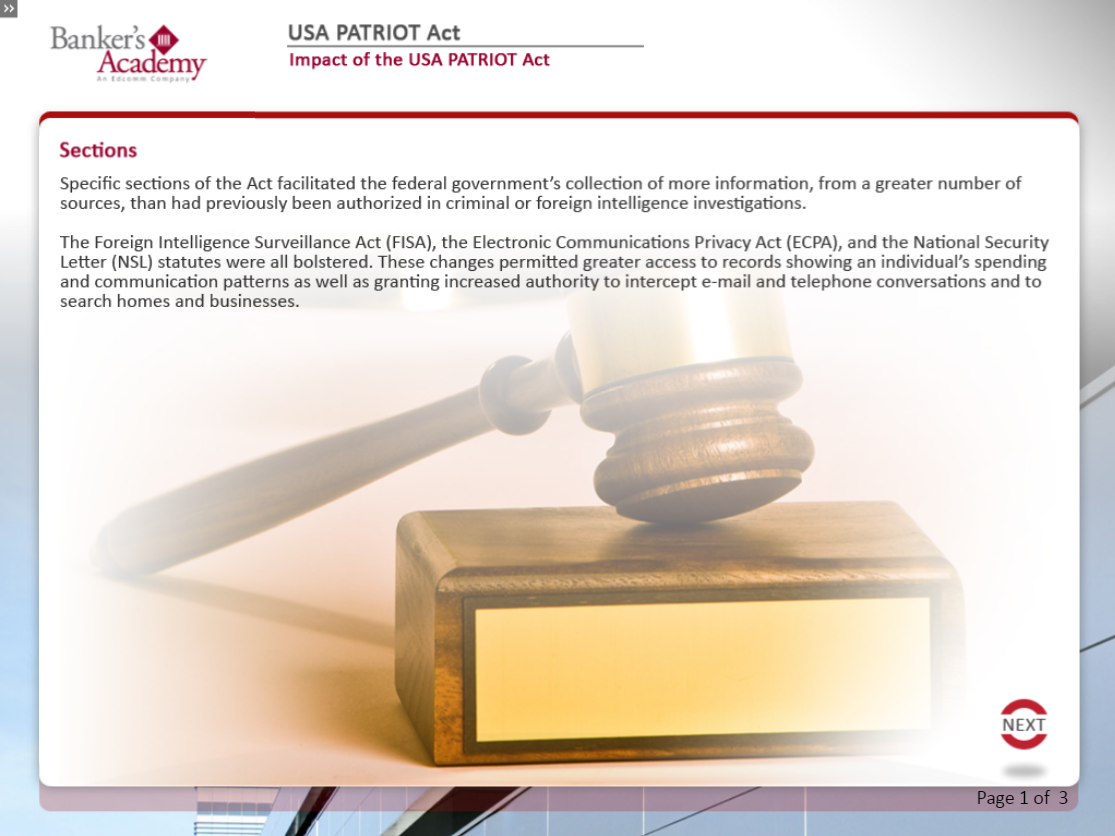 USA PATRIOT Act - eBSI Export Academy