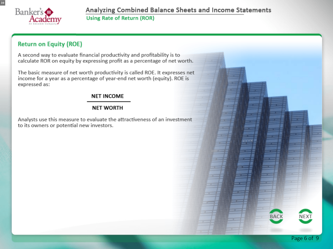 Analyzing Combined Balance Sheets Income Statements - eBSI Export Academy