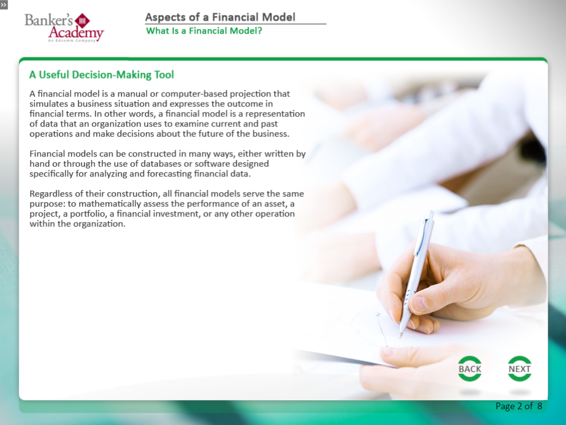 Aspects of a Financial Model - eBSI Export Academy