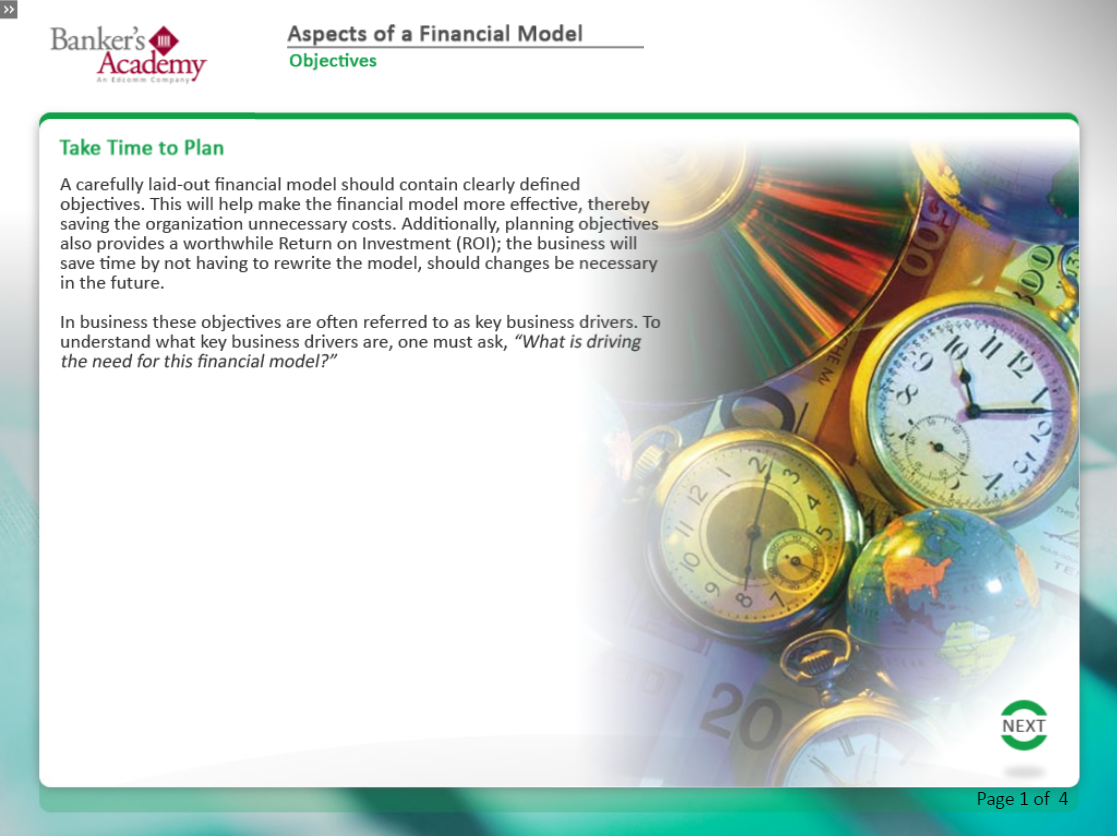 Aspects of a Financial Model - eBSI Export Academy