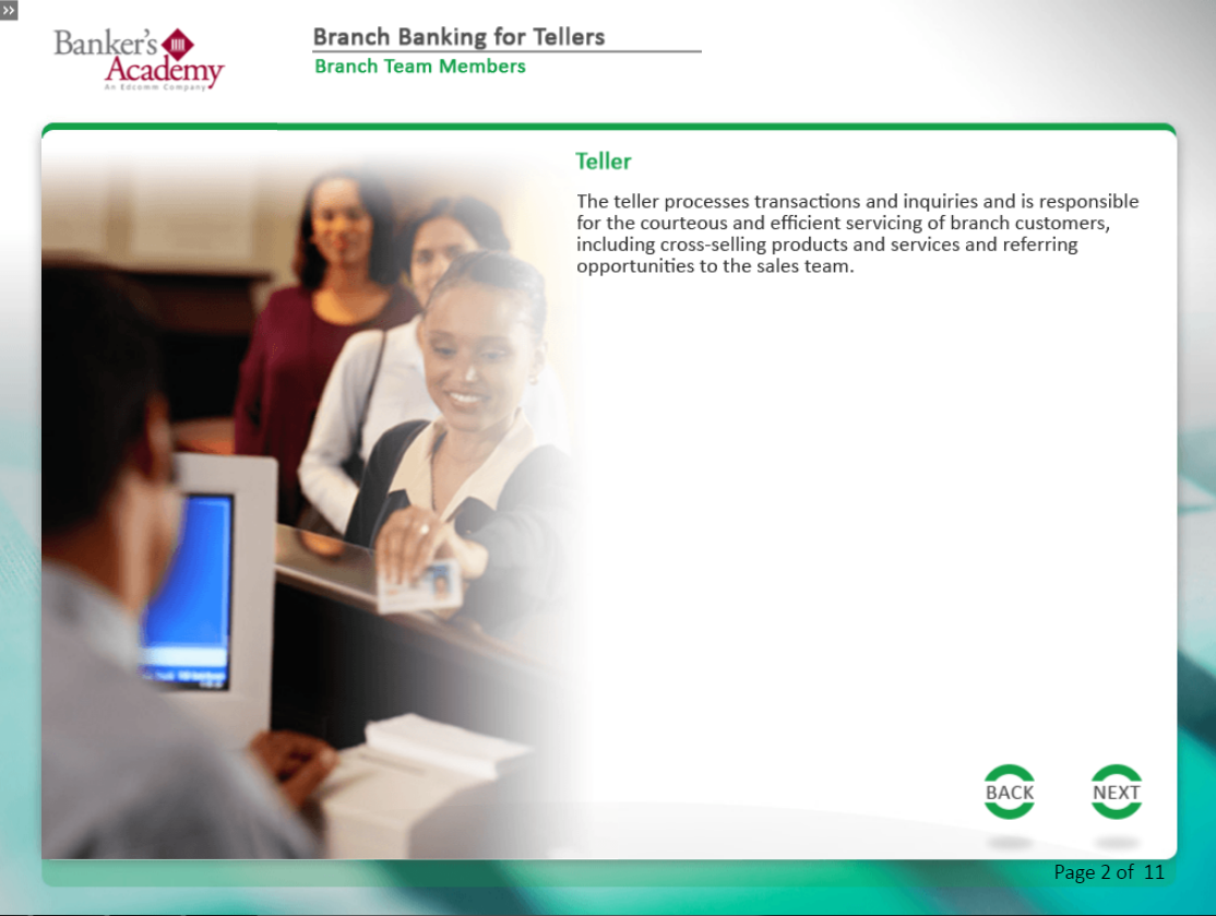 Branch Banking for Tellers - eBSI Export Academy