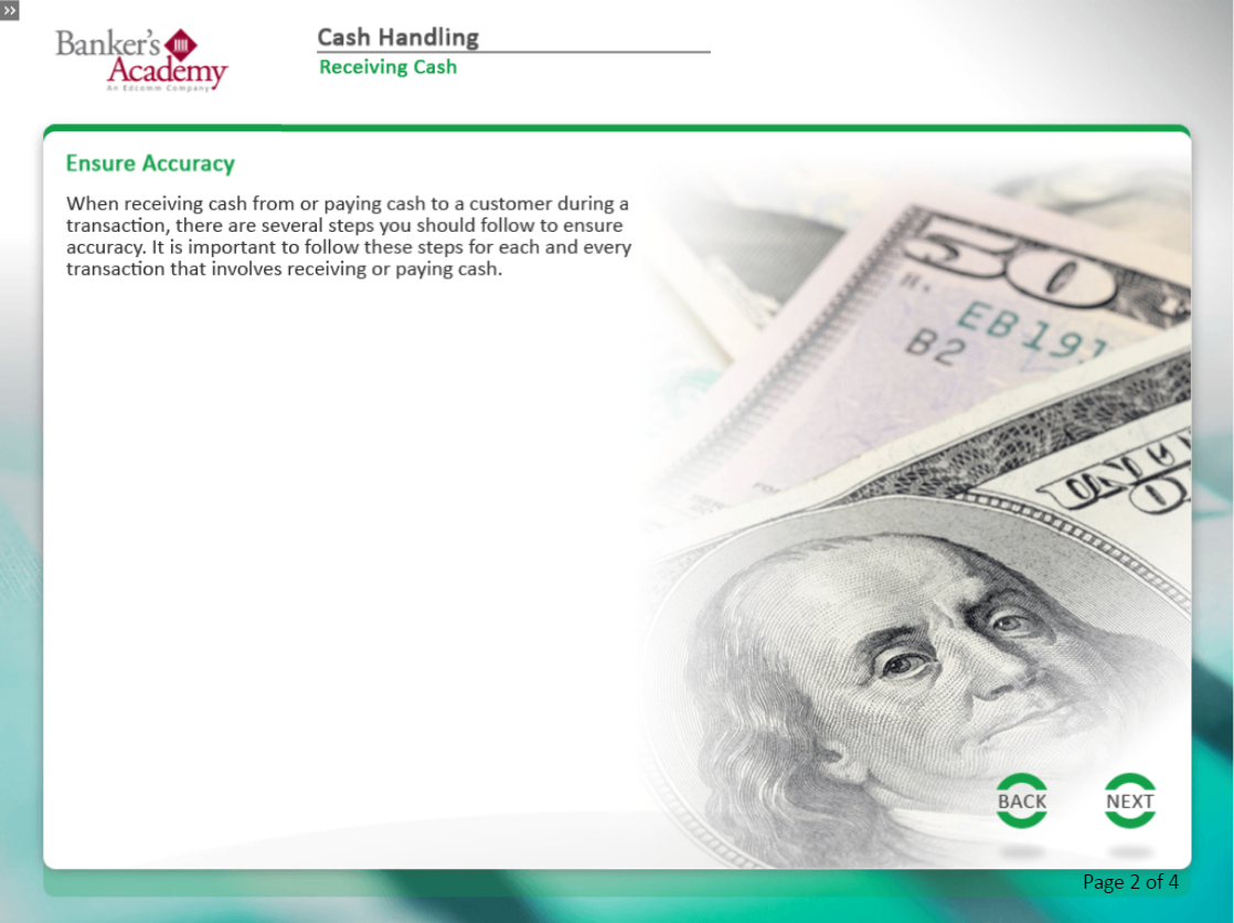 Cash Handling - eBSI Export Academy
