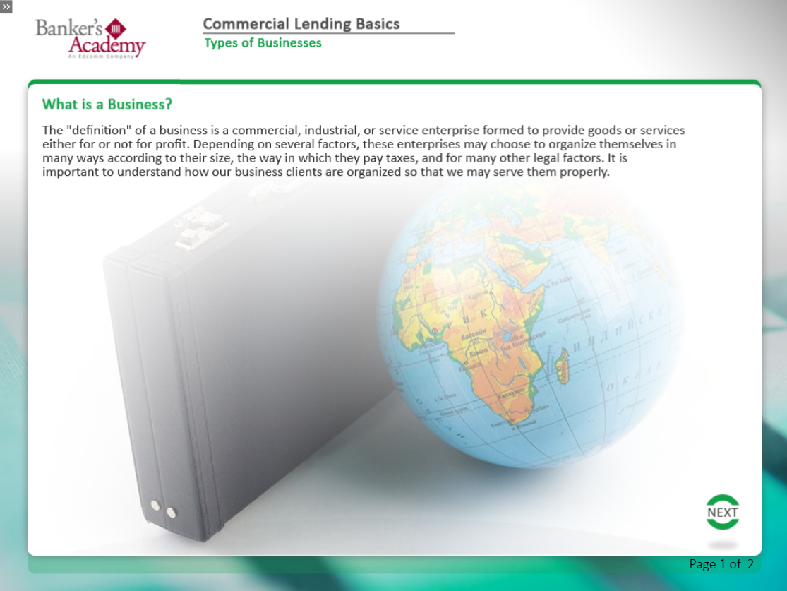 Commercial Lending Basics - eBSI Export Academy