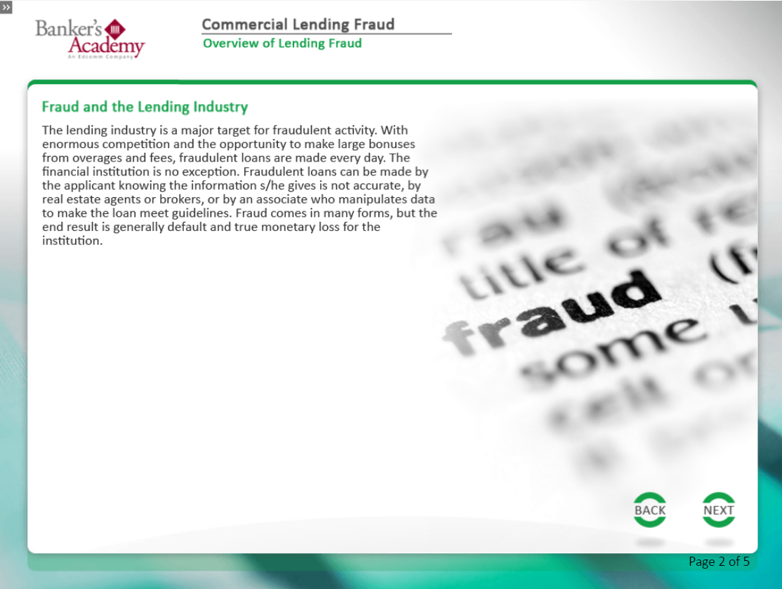 Commercial Lending Fraud - eBSI Export Academy