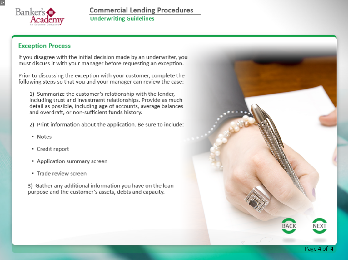 Commercial Lending Procedures - eBSI Export Academy