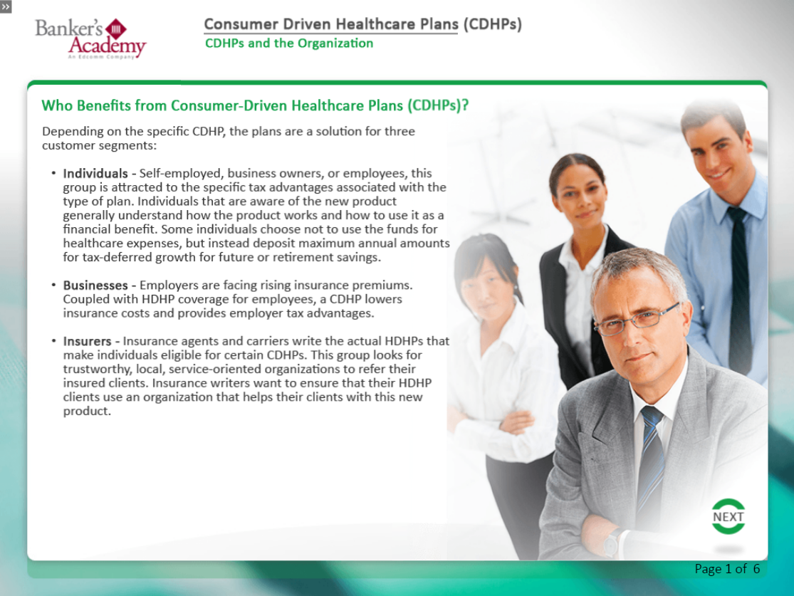 Consumer Driven Healthcare Plans (CDHPs) - eBSI Export Academy