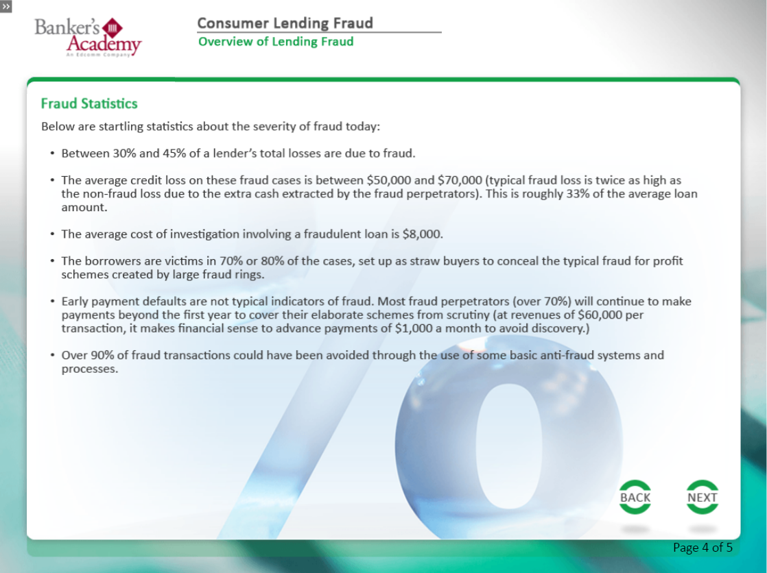 Consumer Lending Fraud - eBSI Export Academy