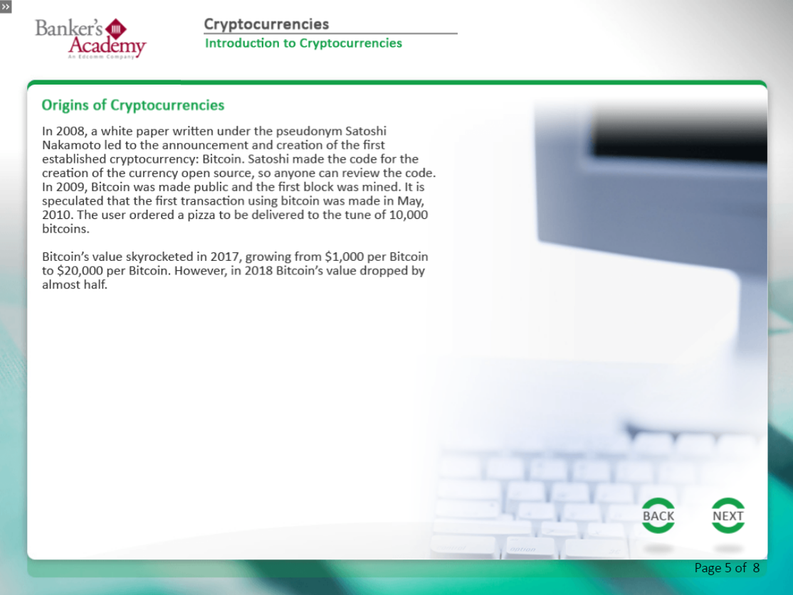 Cryptocurrencies - eBSI Export Academy