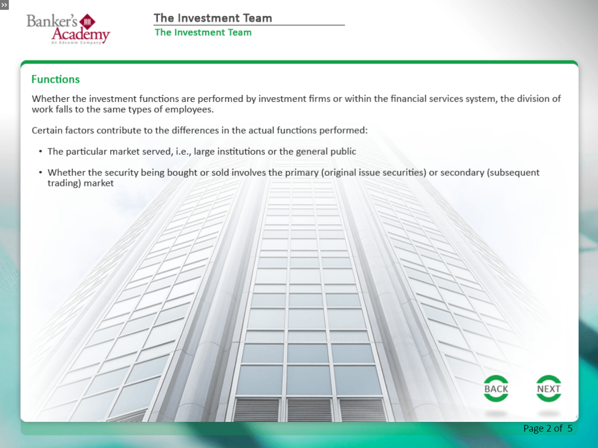 The Investment Team - eBSI Export Academy