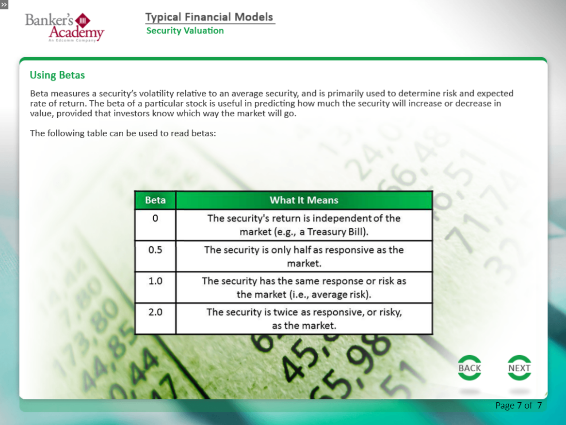 Typical Financial Models - eBSI Export Academy