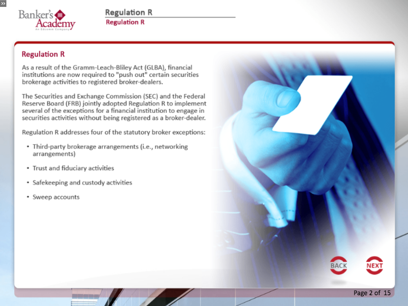 Regulation R: Exceptions From Definition of Broker - eBSI Export Academy