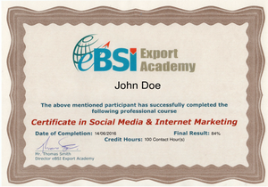 CSMIM - Certificate in Social Media and Internet Marketing - eBSI Export Academy