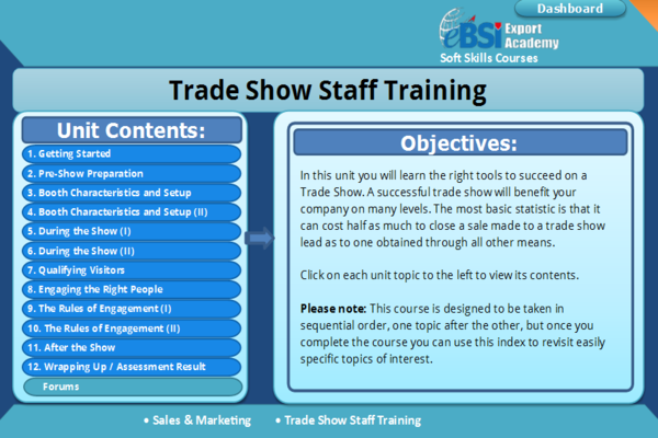 Trade Show Staff Training - eBSI Export Academy