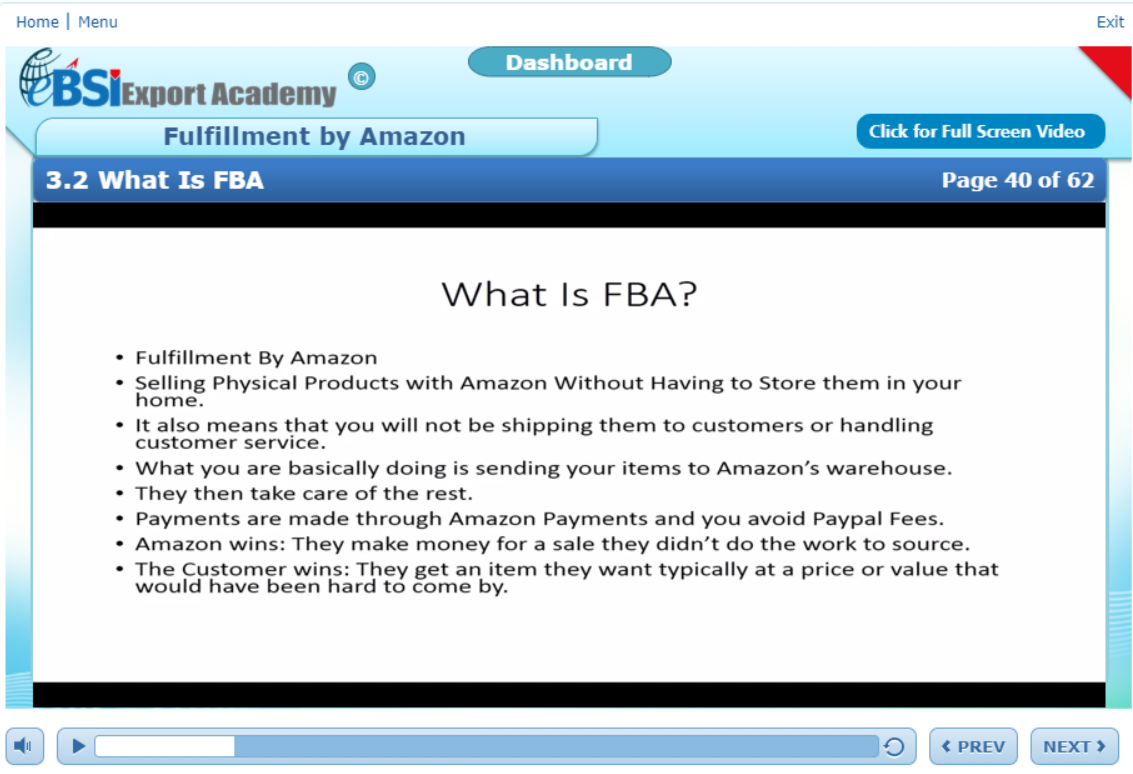 Fulfillment by Amazon - eBSI Export Academy