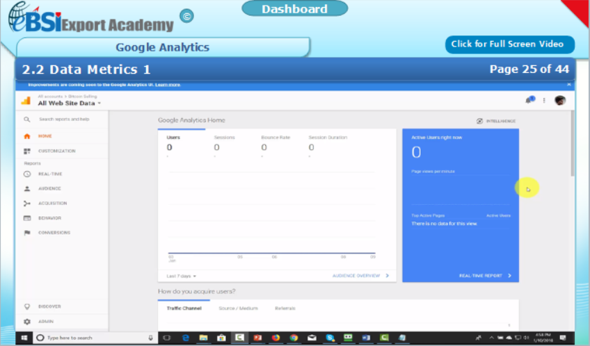 Google Analytics - eBSI Export Academy