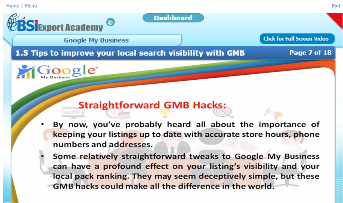Google My Business - eBSI Export Academy