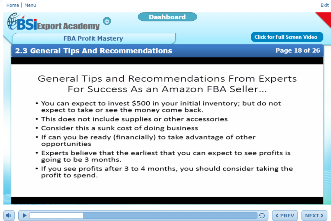 FBA Profit Mastery - eBSI Export Academy