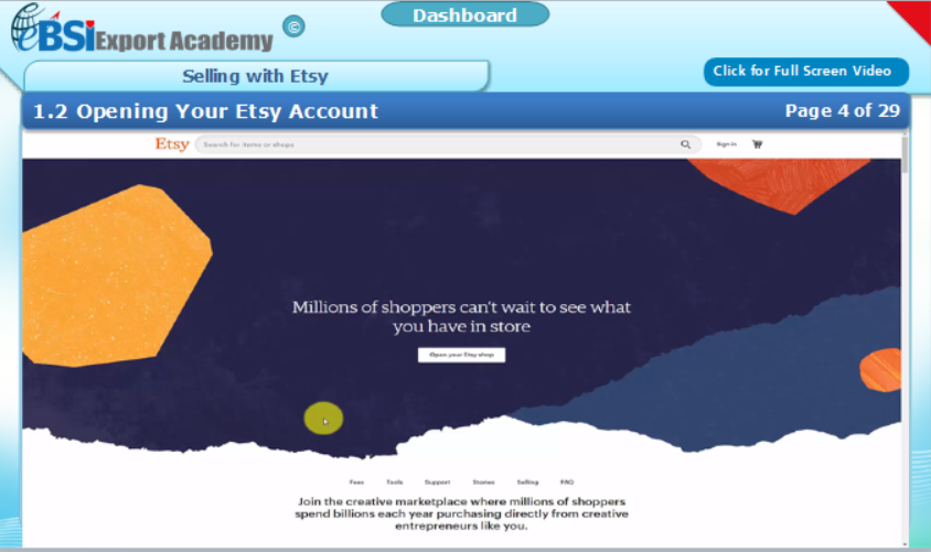 Selling with Etsy - eBSI Export Academy