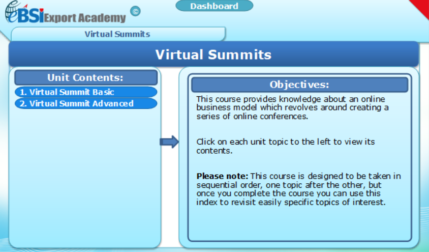 Virtual Summits - eBSI Export Academy