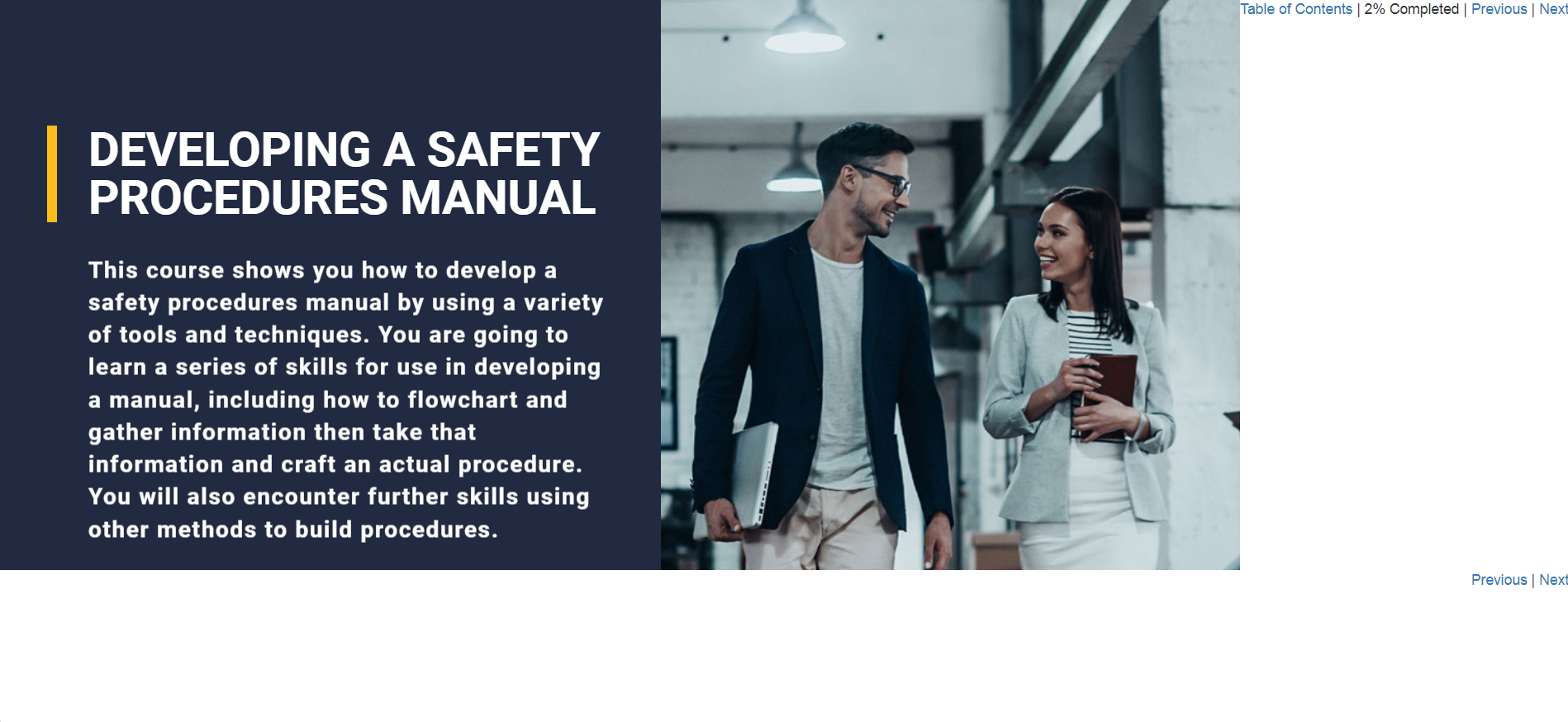 Developing a Safety Procedures Manual - eBSI Export Academy