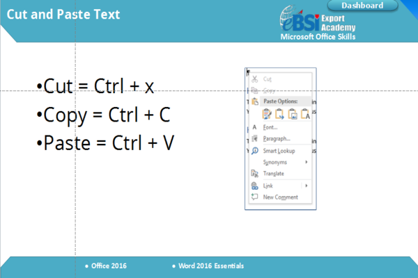 Word 2016 Essentials - eBSI Export Academy