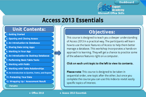 Access 2013 Essentials - eBSI Export Academy