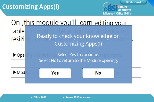 Access 2013 Advanced - eBSI Export Academy