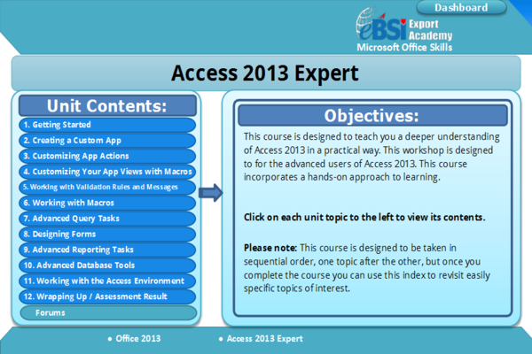 Access 2013 Expert - eBSI Export Academy