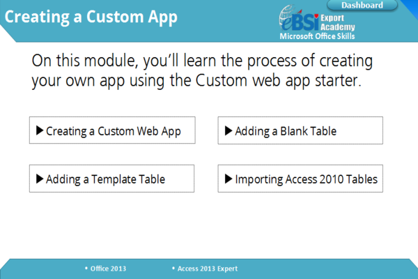 Access 2013 Expert - eBSI Export Academy