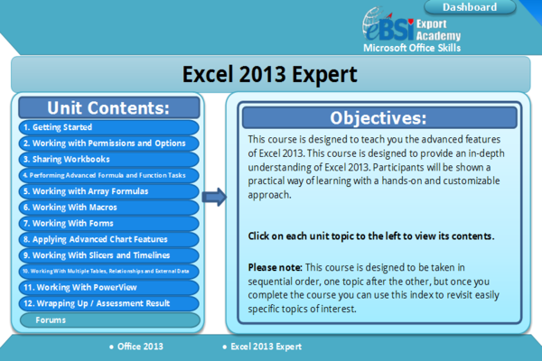 Excel 2013 Expert - eBSI Export Academy
