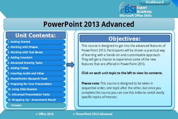 Powerpoint 2013 Advanced - eBSI Export Academy