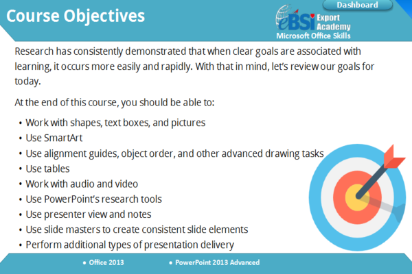 Powerpoint 2013 Advanced - eBSI Export Academy