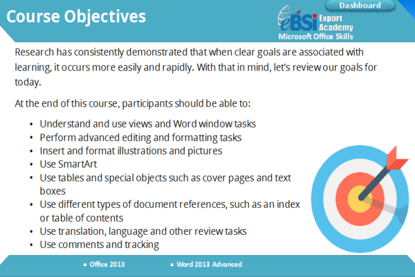Word 2013 Advanced - eBSI Export Academy