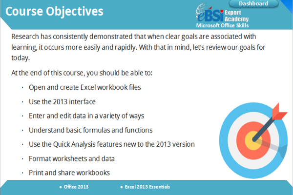 Excel 2013 Essentials - eBSI Export Academy