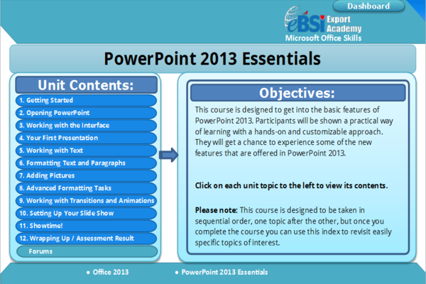 Powerpoint 2013 Essentials - eBSI Export Academy
