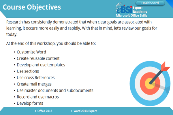Word 2013 Expert - eBSI Export Academy