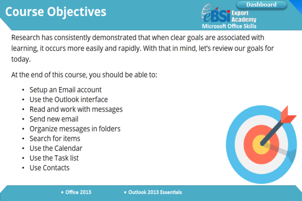 Outlook 2013 Essentials - eBSI Export Academy