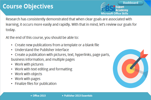 Publisher 2013 Essentials - eBSI Export Academy