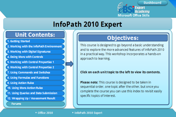 Infopath 2010 Expert - eBSI Export Academy