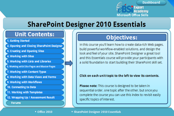 Sharepoint Designer 2010 Essentials – eBSI Export Academy