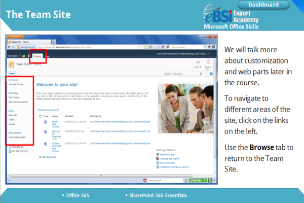 Sharepoint 365 Essentials - eBSI Export Academy
