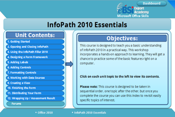 Infopath 2010 Essentials - eBSI Export Academy