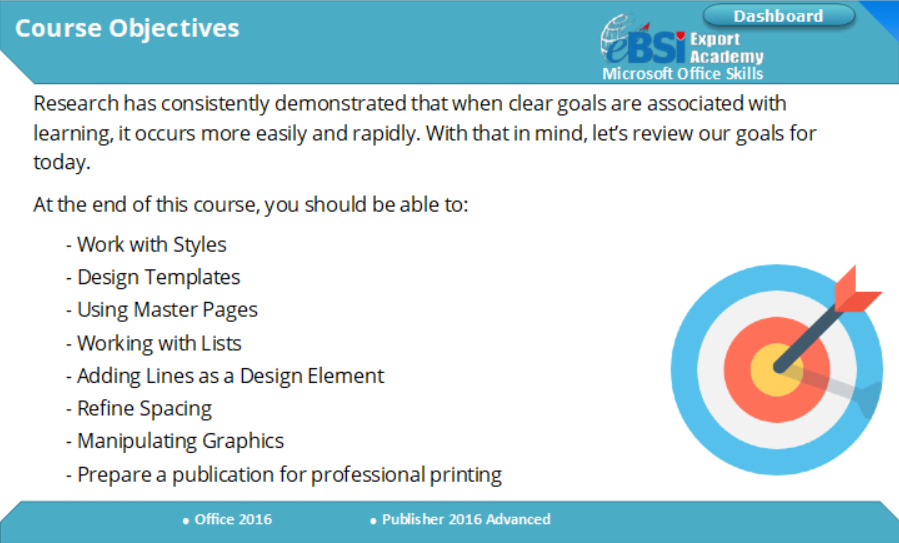 Publisher 2016 Advanced - eBSI Export Academy